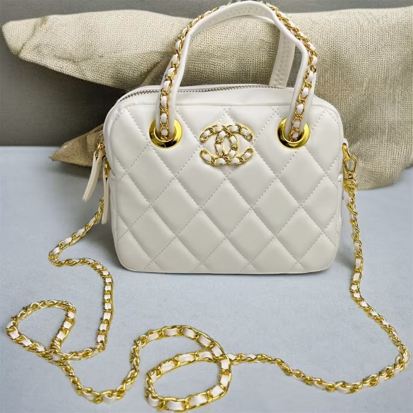 WhatsApp Image 2025-10-30 at 9.33.31 PM Chanel White Bowling Sling Bag (With Box)