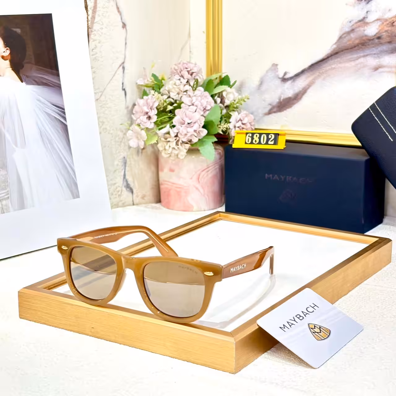 Maybach Wayfarer Caramel Brown  Sunglasses