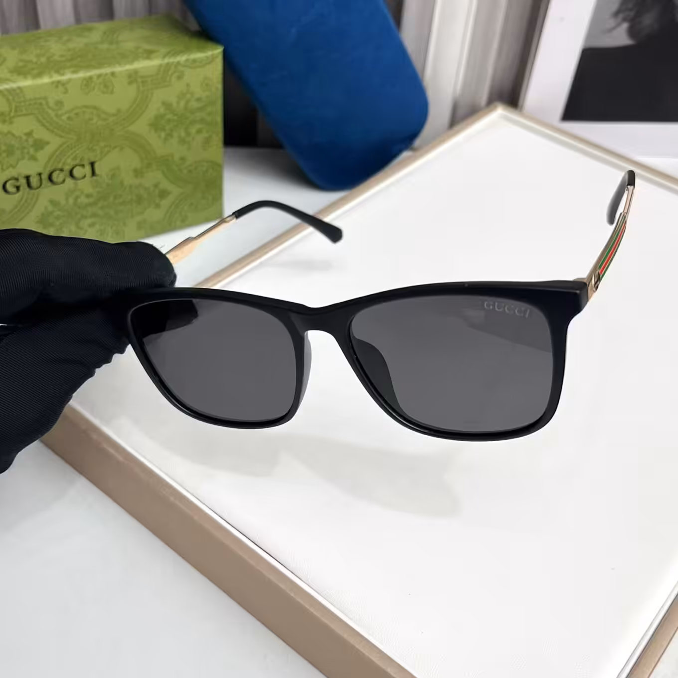 Gucci Wayfarer Black Matte Mens Sunglass
