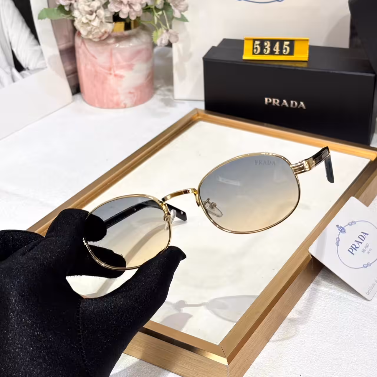 WhatsApp Image 2025-11-01 at 7.29.38 PM (1) Prada Round Yellow Tint Unisex Sunglass