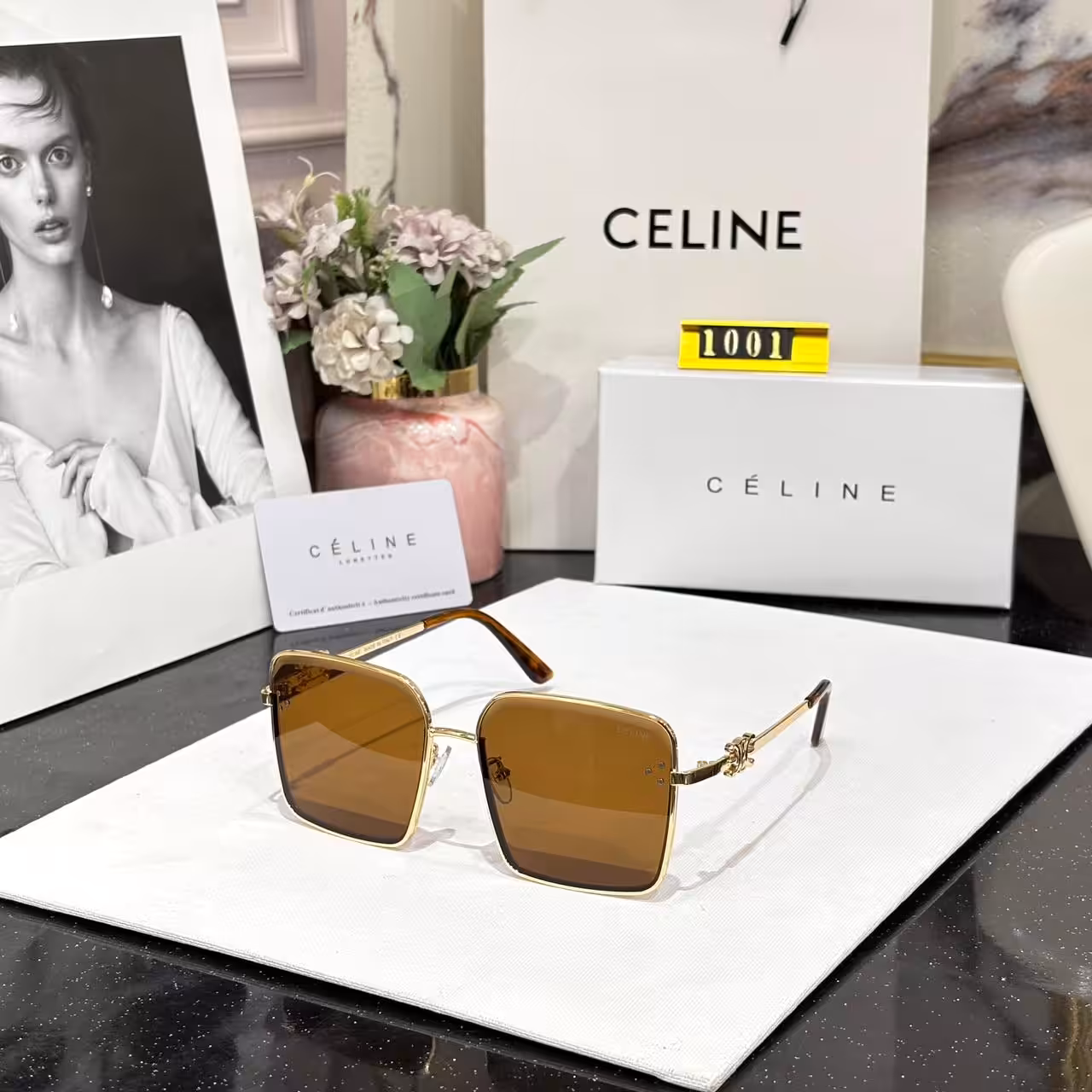 Celine Square Oversized Brown Tint Women’s Sunglass