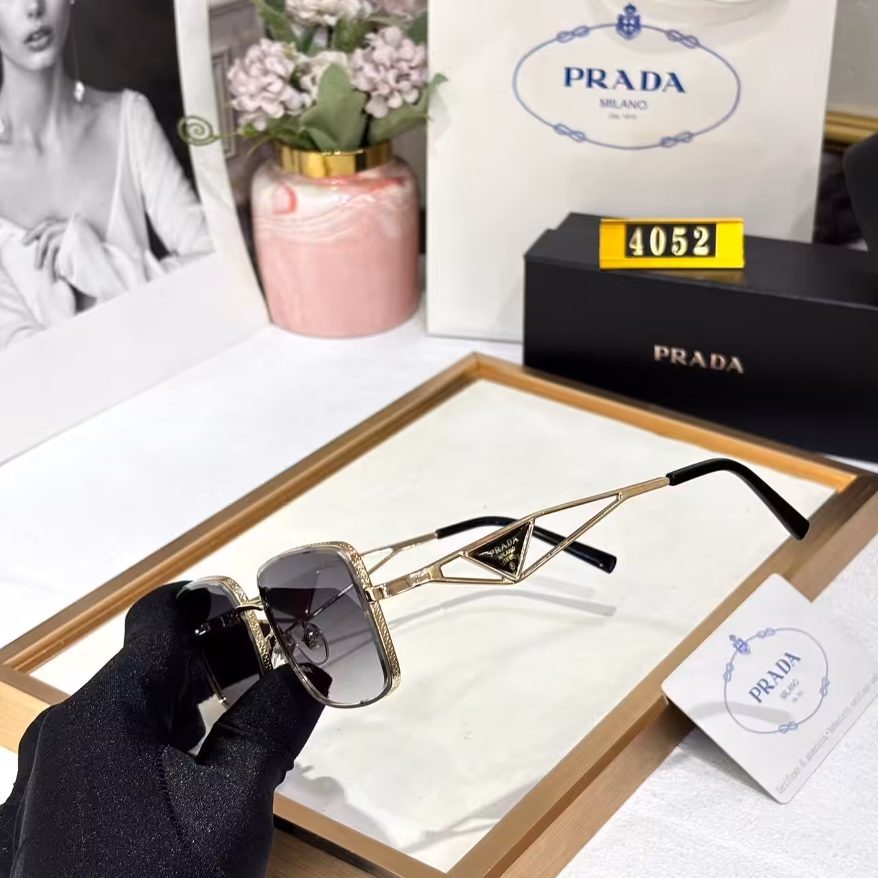 WhatsApp Image 2025-11-03 at 5.20.35 PM (1) Prada Square Frame Gray Tint Unisex Sunglass