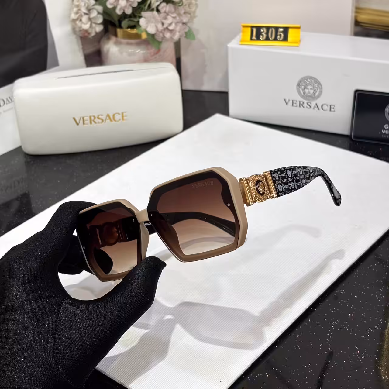 Versace Square Coffee Tint Men’s Sunglass