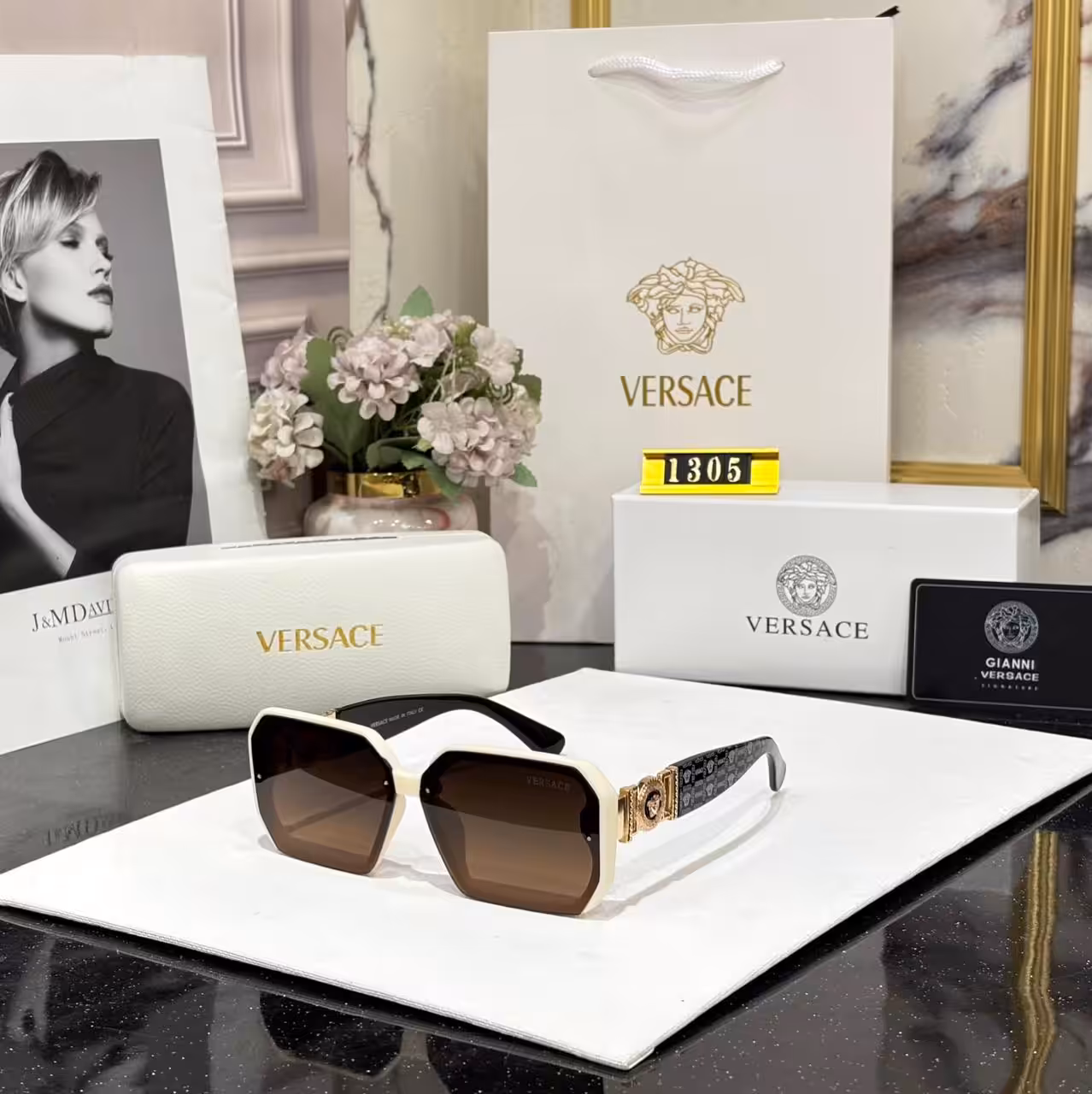 Versace Square Brown Tint Men’s Sunglass