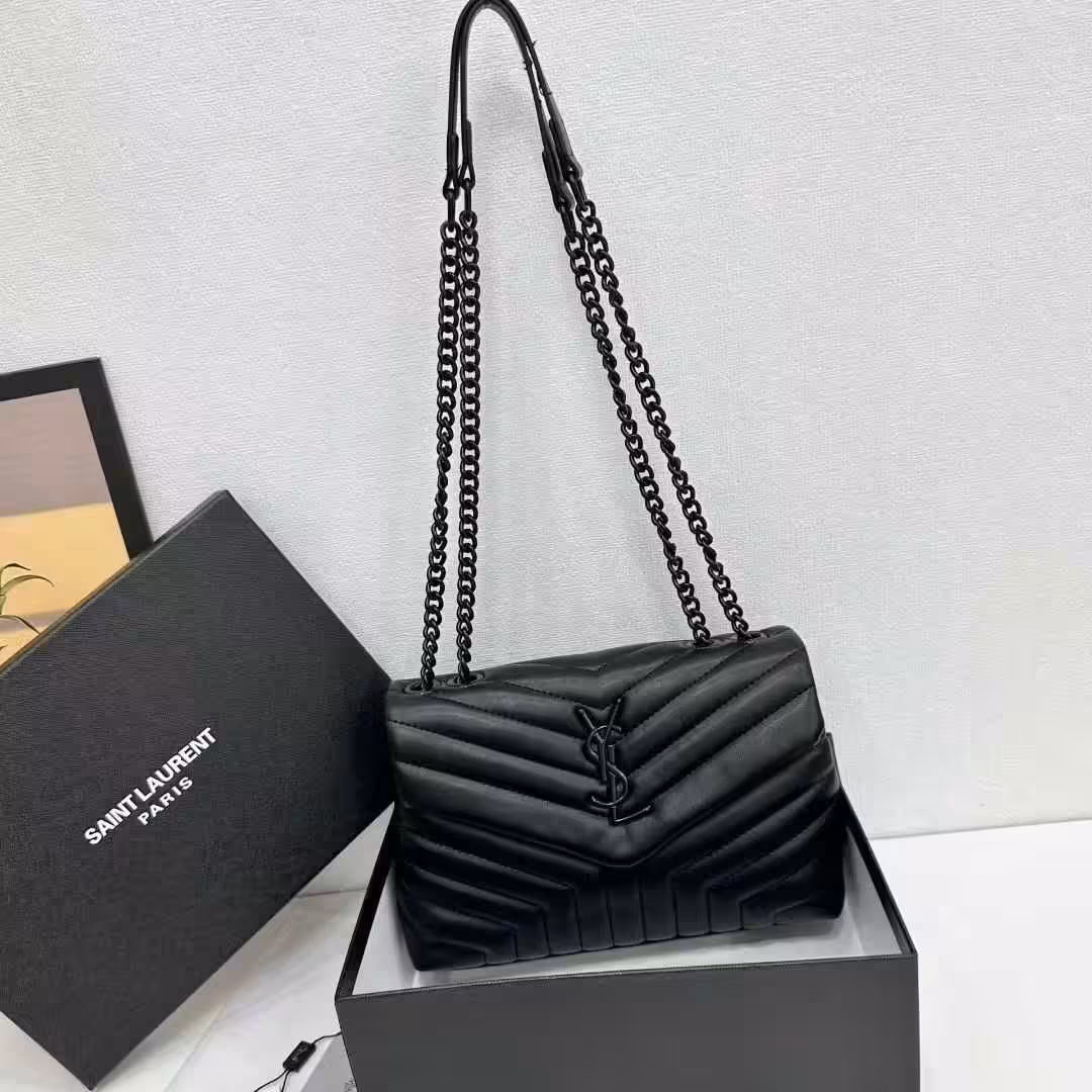 WhatsApp Image 2025-11-11 at 4.50.27 PM Ysl Lou Lou Medium All Black Sling Bag (With Box)