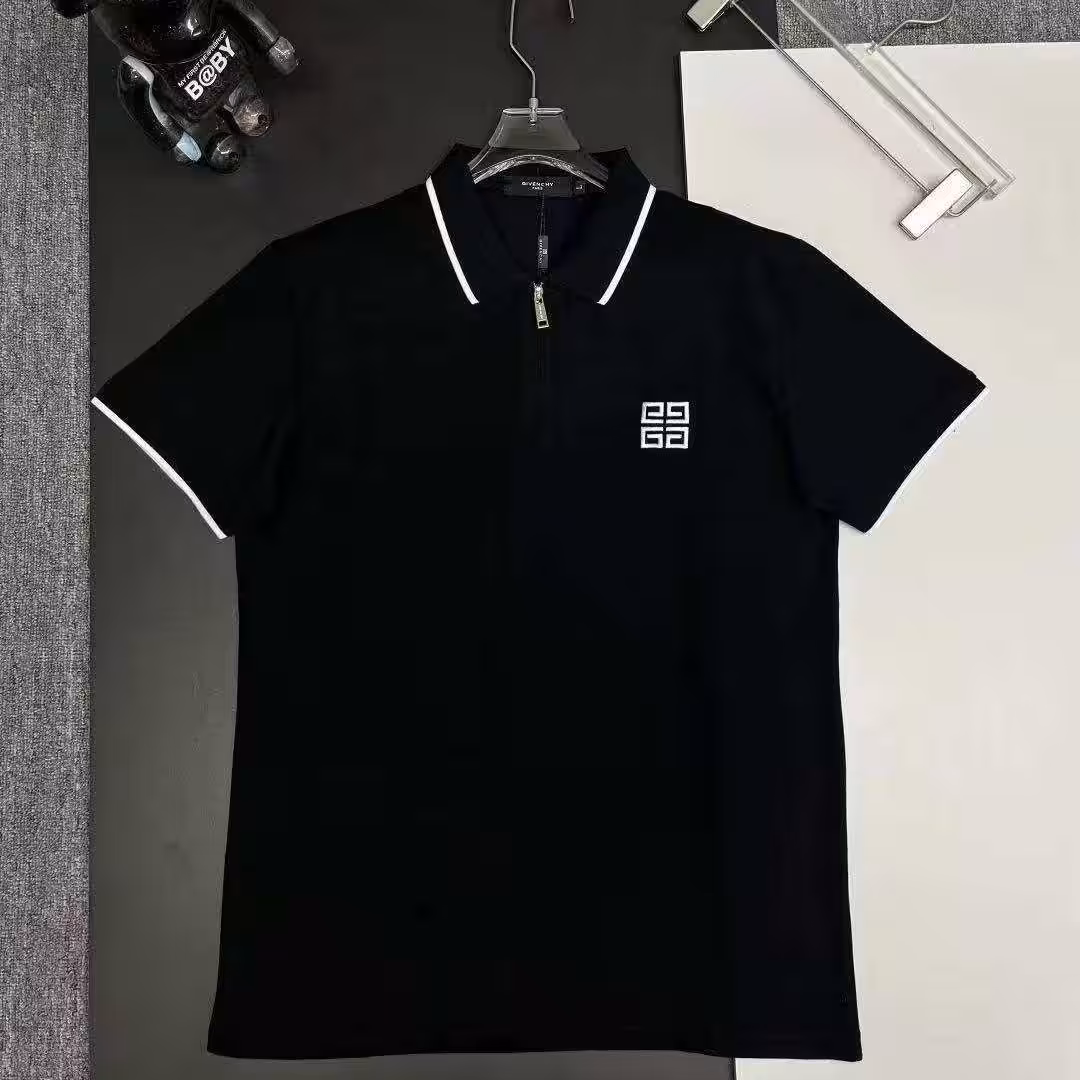 Givenchy Black Polo Trim Tshirt