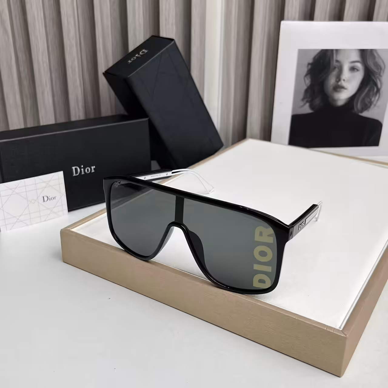 Dior Fast Mil Black Monogram Visor Sunglasses