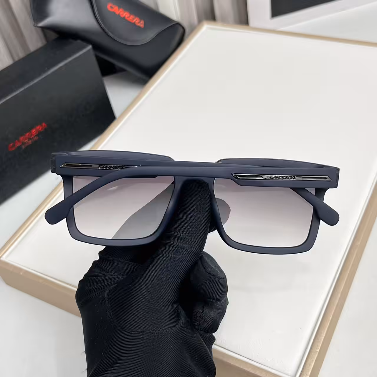 Carrera Matte Navy Rectangle Sunglasses