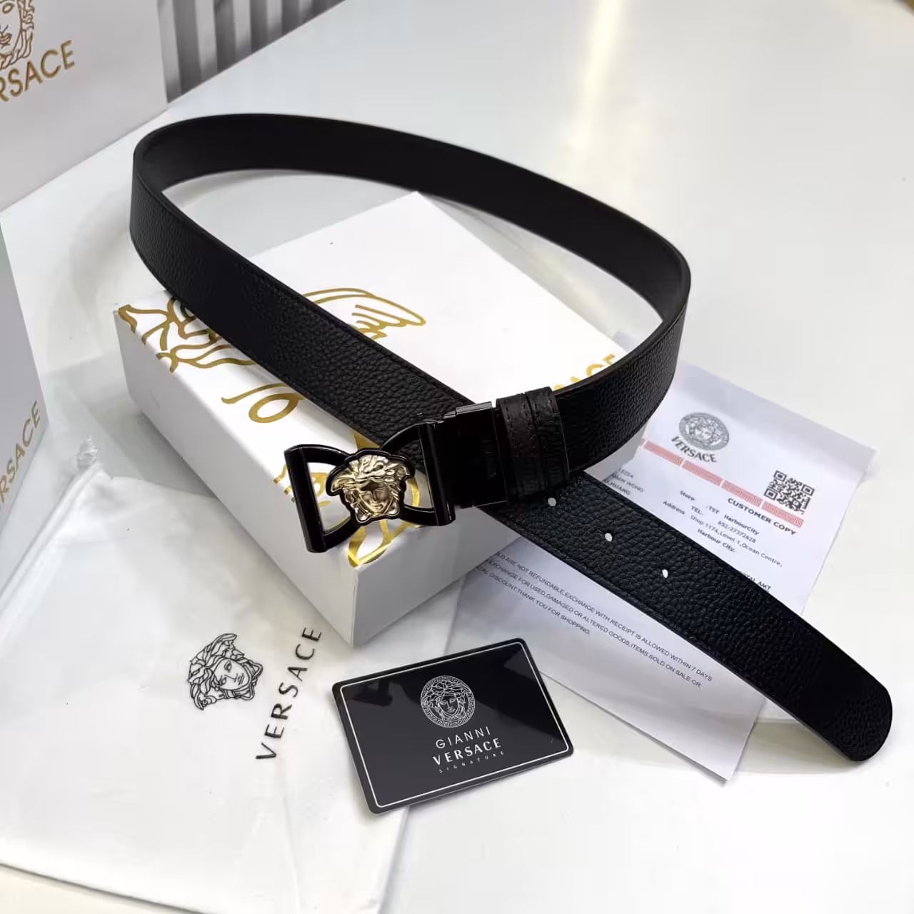WhatsApp Image 2025-11-28 at 5.10.37 PM Versace Black Medusa Bow Buckle Men's Belt