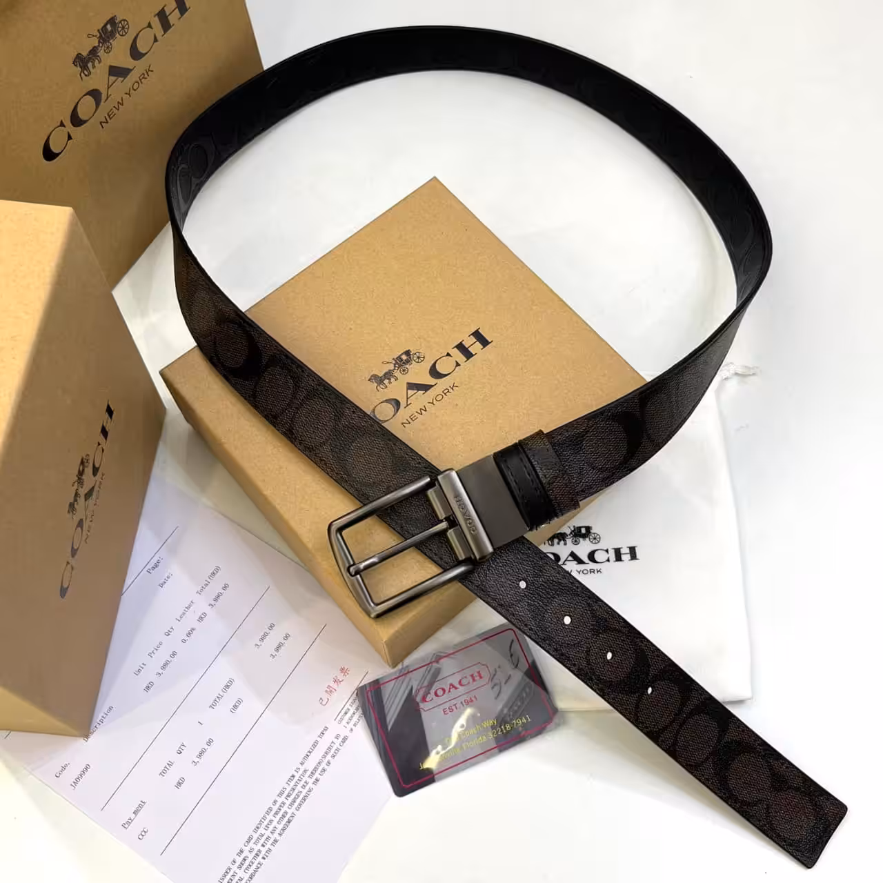 WhatsApp Image 2025-11-28 at 5.57.27 PM Coach Dark Coffee Signature Buckle Belt