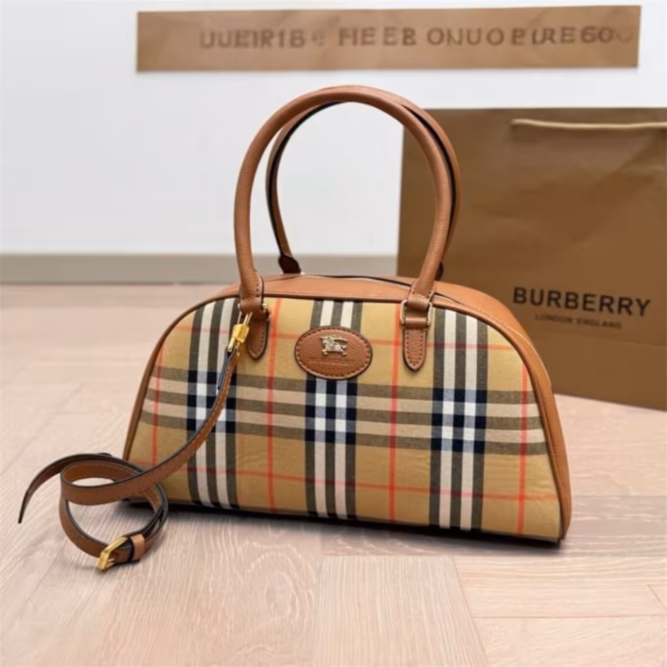 Burberry Highlands Brown Bowling Hand Bag