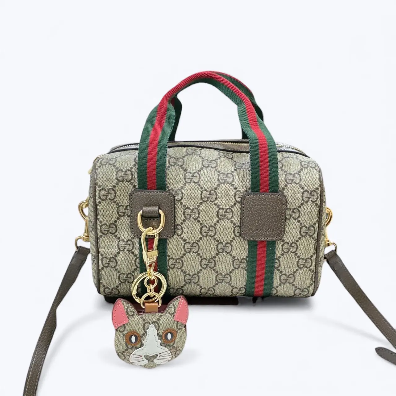 Gucci Mini GG Khaki Hand Bag (With Double Box)
