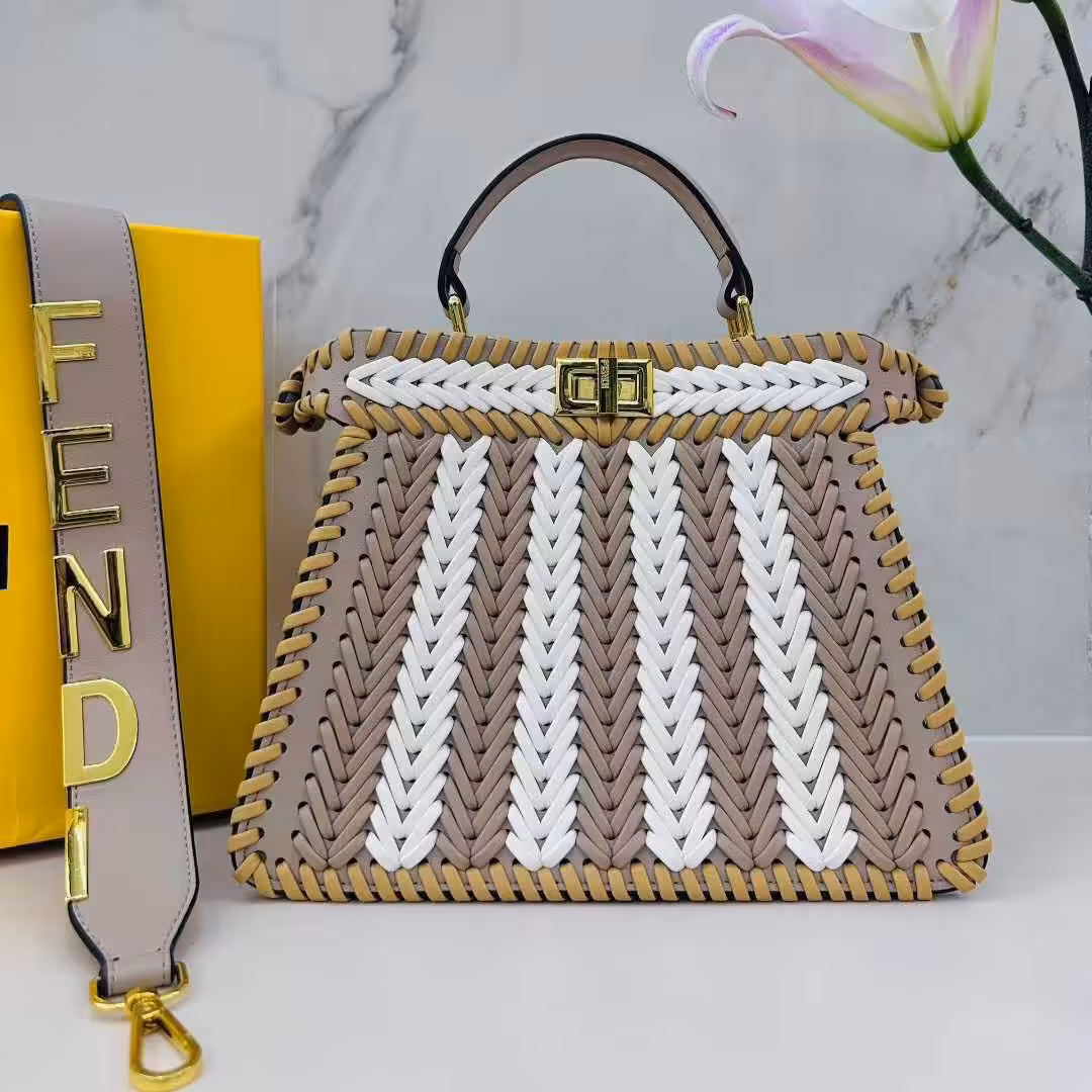 WhatsApp Image 2025-12-18 at 12.16.51 AM (1) Fendi Peekaboo ISeeU Appricot White Yellow Color Hand Bag