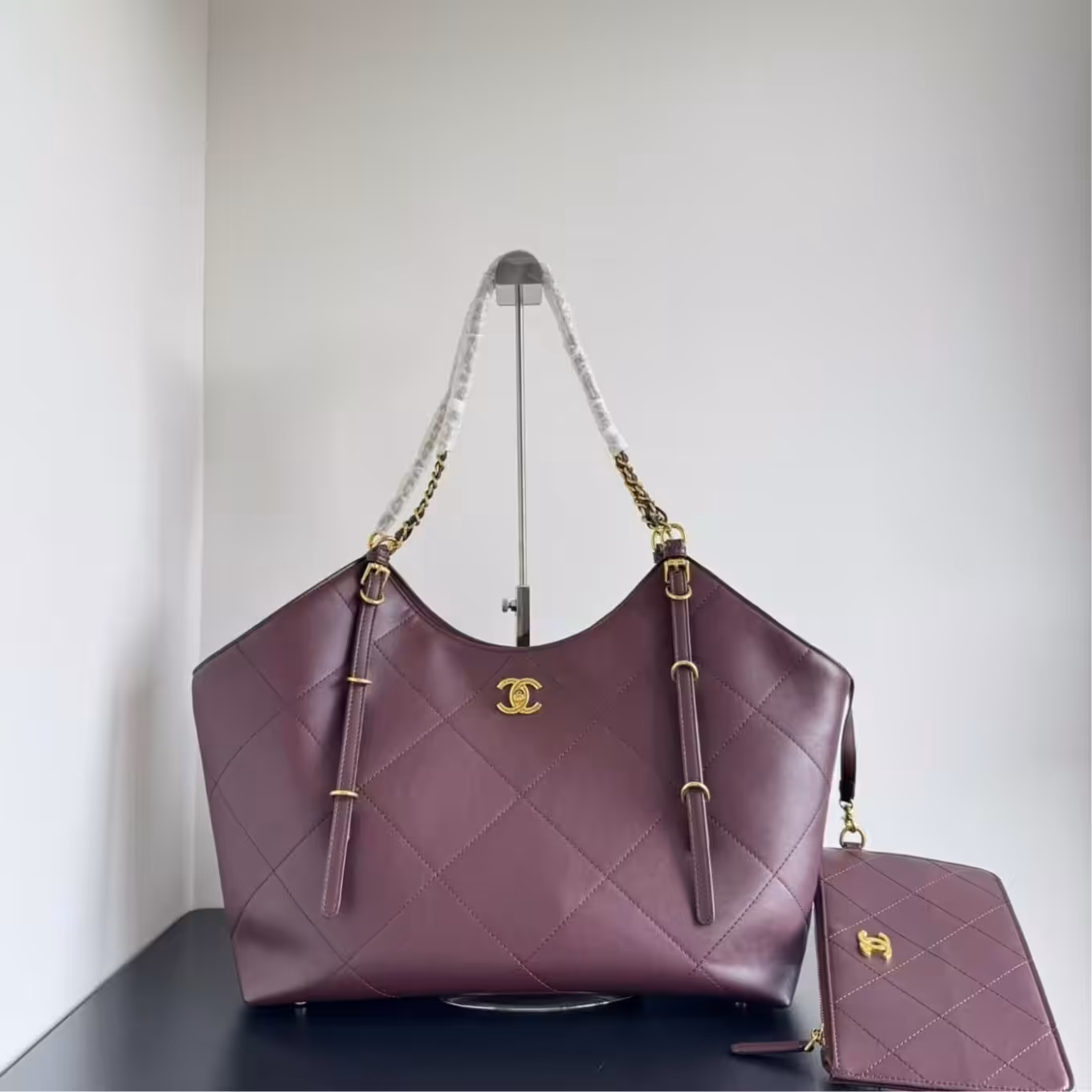 Chanel Classic 25S Wine Red Color Maxi Tote Bag