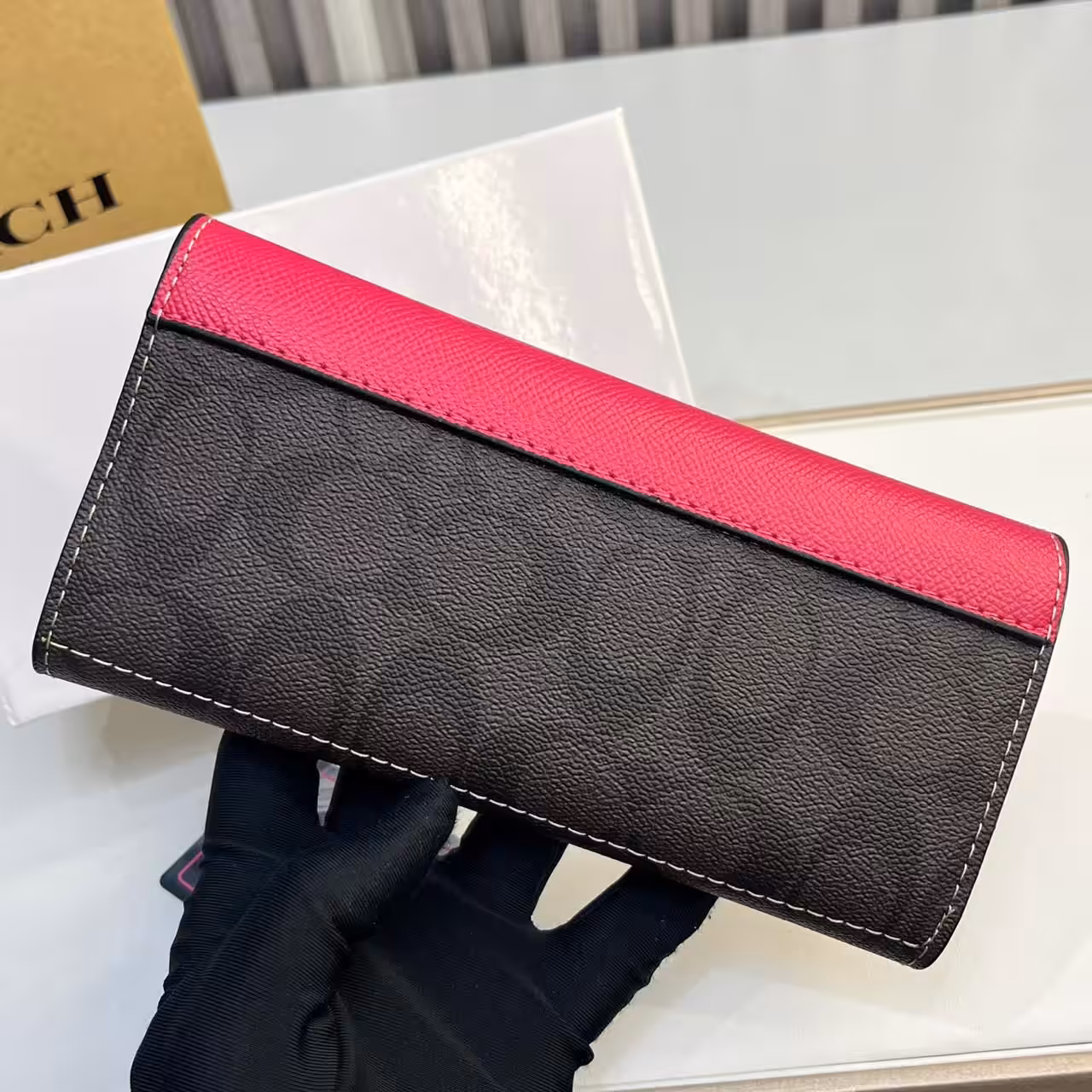 Coach Pink 3 Fold Envelop Signature Wallet