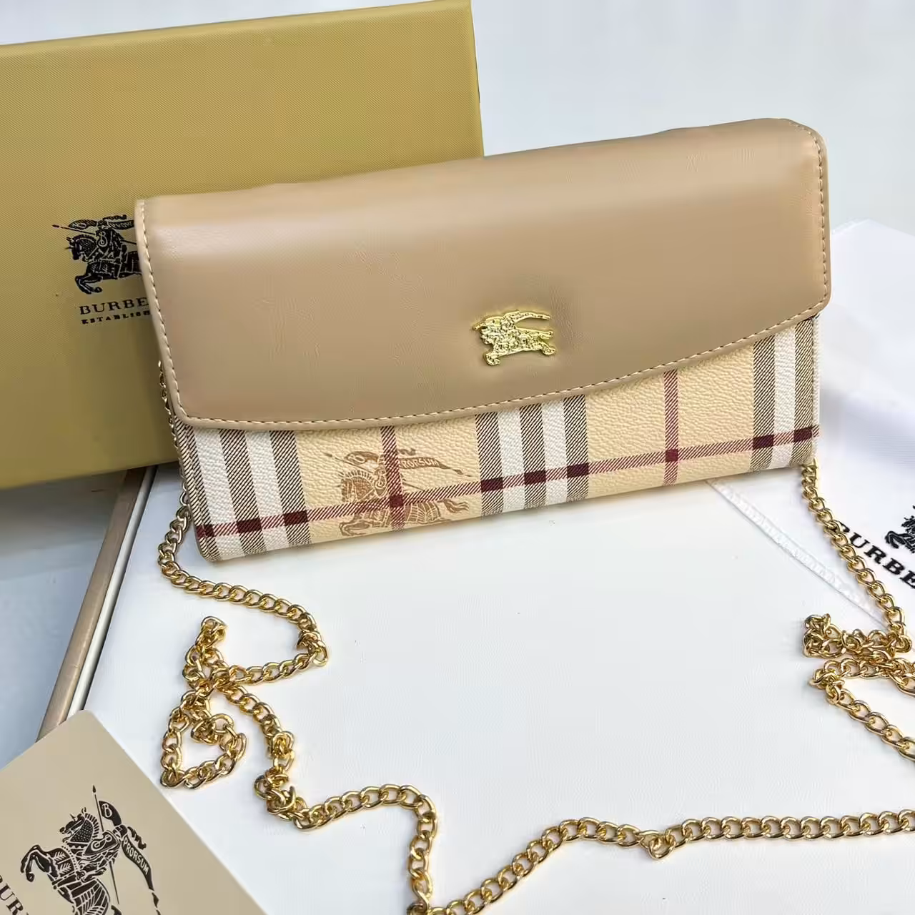 Burberry Loxely Apricot Color Crossbody Sling Bag (With Box)