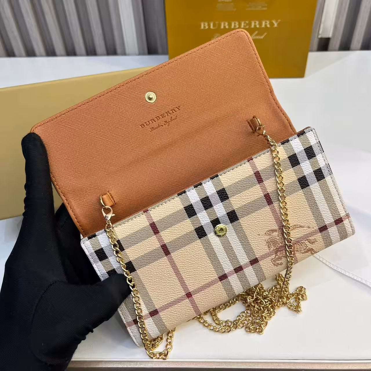 Burberry Loxely Long Brown Color Crossbody Sling Bag (With Box)