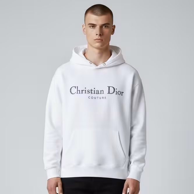 Christian Dior Couture White Full Sleeve Men’s Hoodie