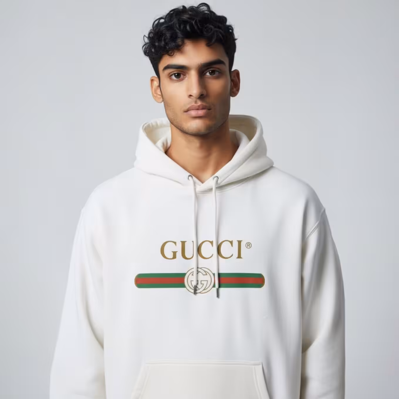 Gucci Wolf GG White Full Sleeve Men’s Hoodie