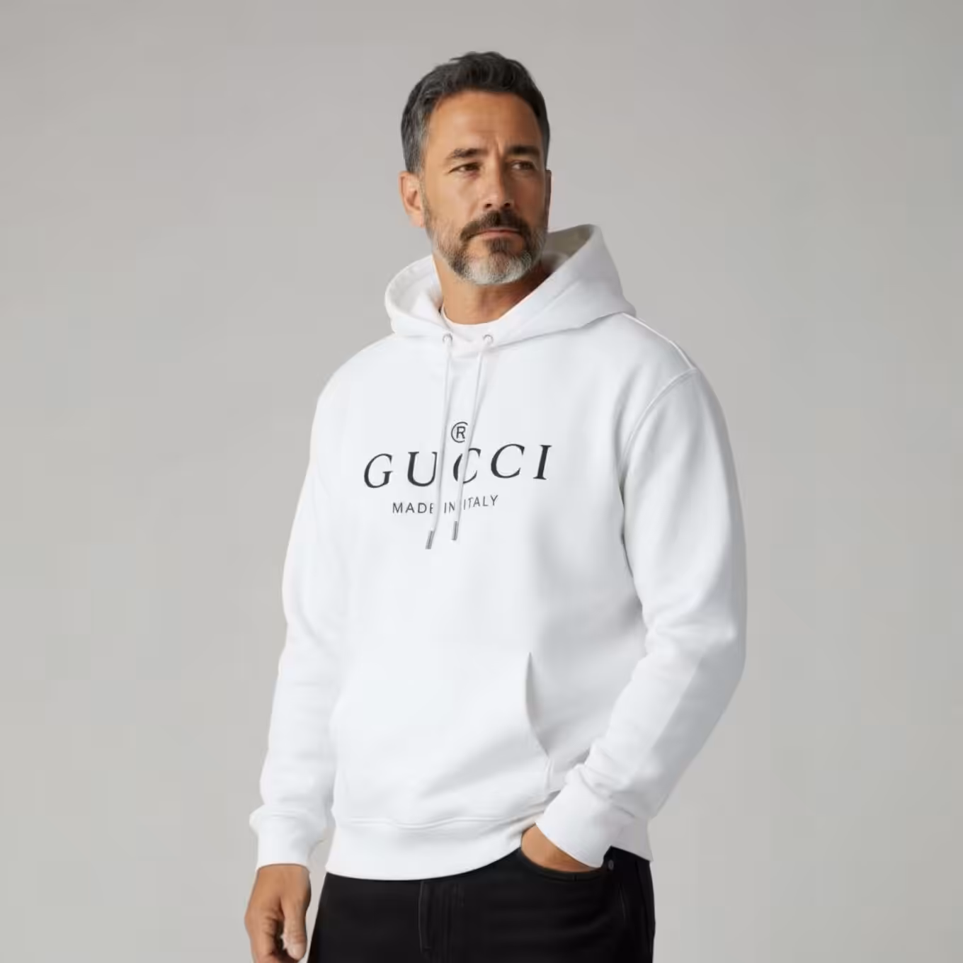 Gucci Iconic White Full Sleeve Men’s Hoodie