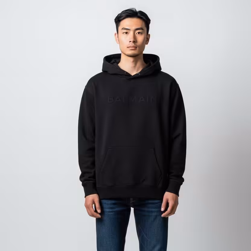 Balmain Black Full Sleeve Men’s Hoodie