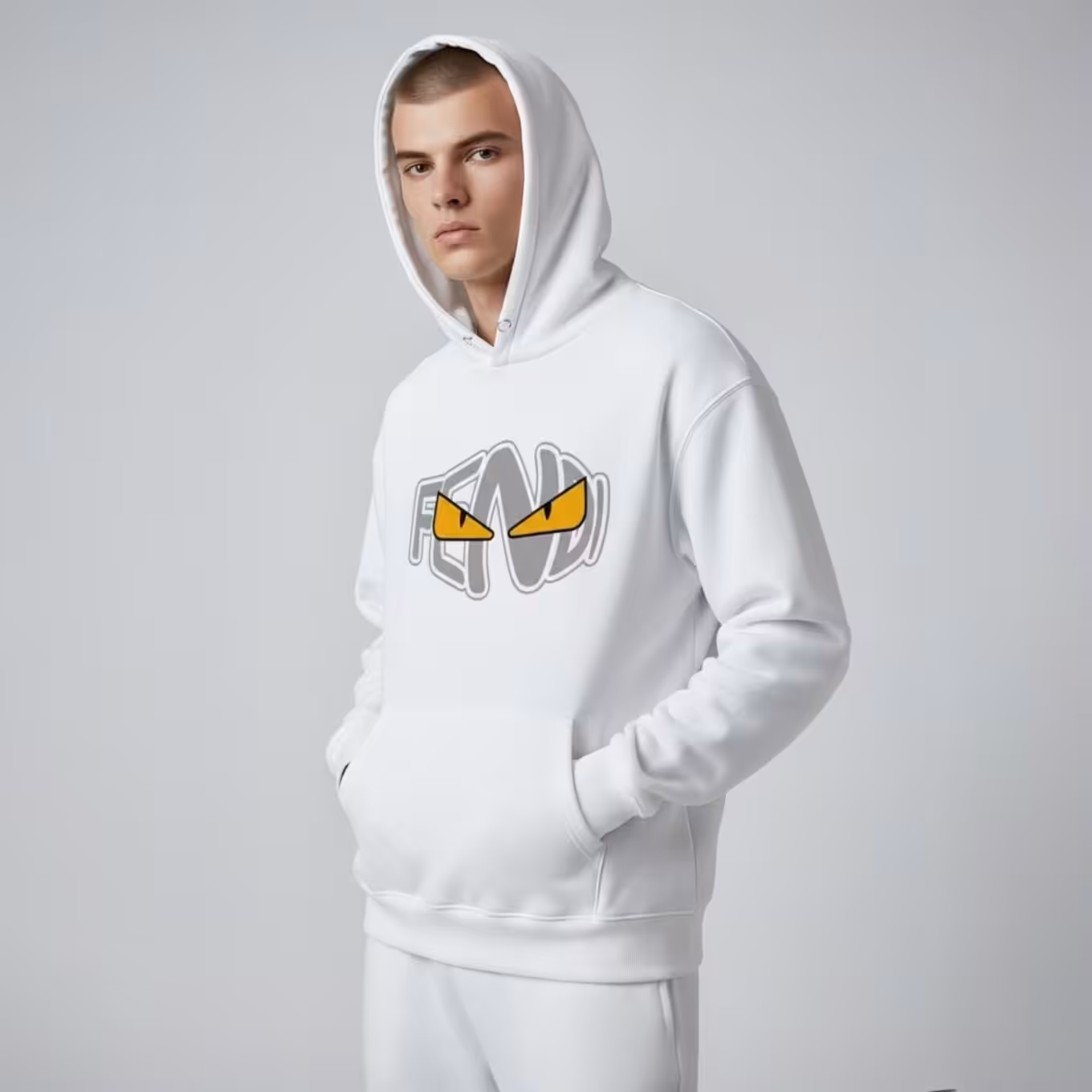 WhatsApp Image 2025-12-24 at 12.28.27 PM Fendi White Full Sleeve Men’s Hoodie