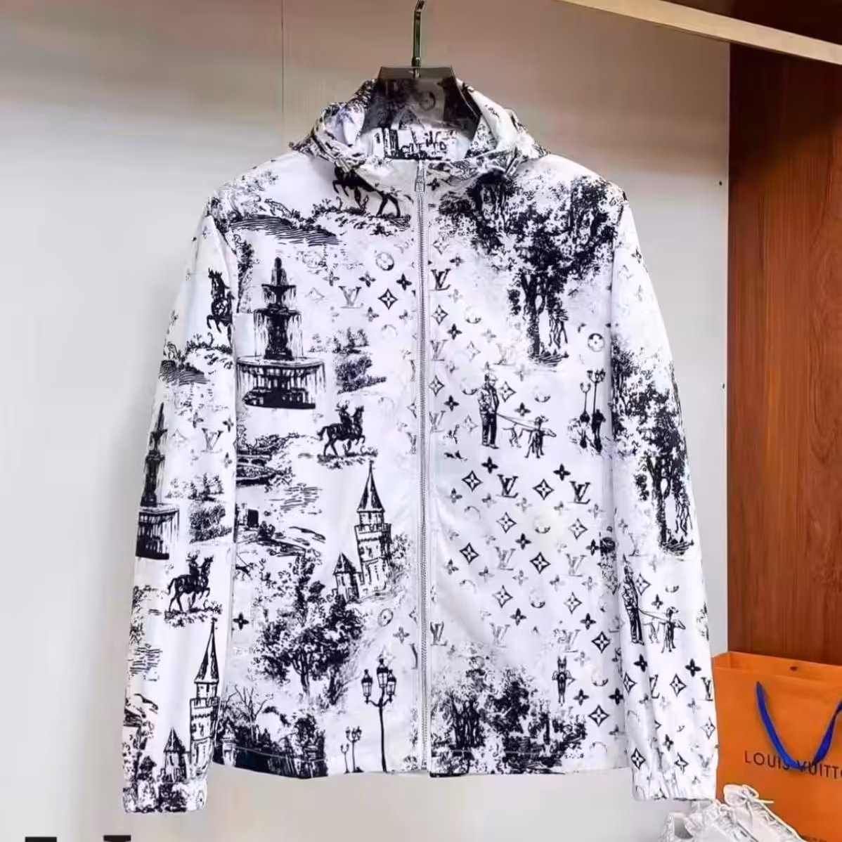 WhatsApp Image 2025-12-24 at 6.20.56 PM Louis Vuitton White Graphic Wind Cheater Jacket