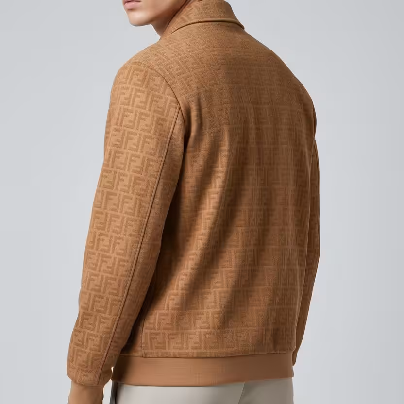 WhatsApp Image 2025-12-27 at 12.28.08 PM (1) Fendi FF Embossed Khaki Wind Cheater Jacket