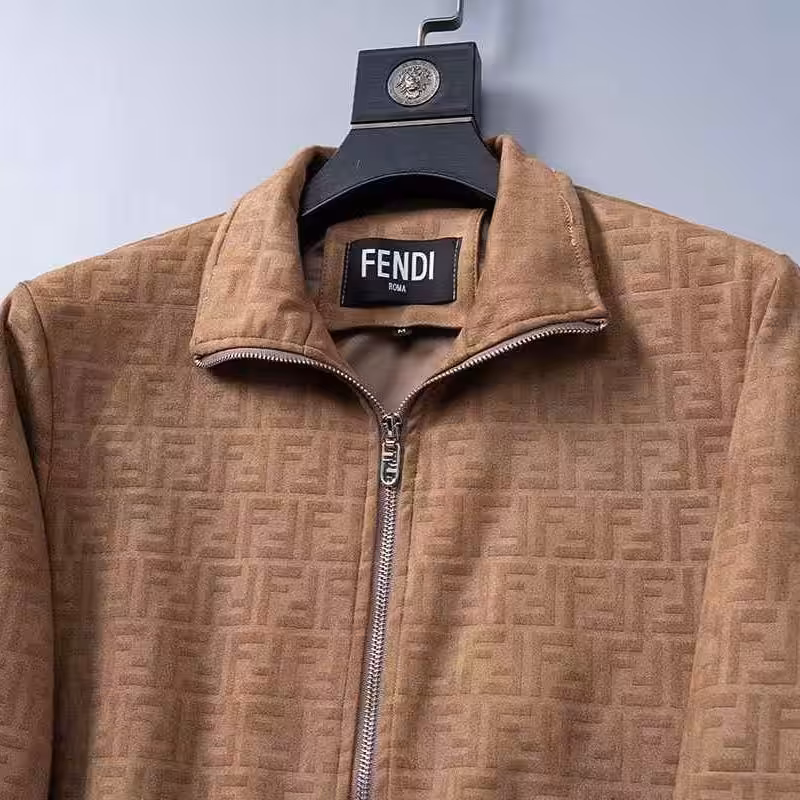 WhatsApp Image 2025-12-27 at 12.28.38 PM Fendi FF Embossed Khaki Wind Cheater Jacket