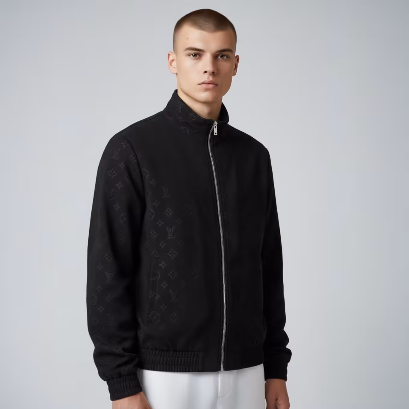 WhatsApp Image 2025-12-29 at 1.50.45 PM Louis Vuitton Embossed Black Wind Cheater Jacket