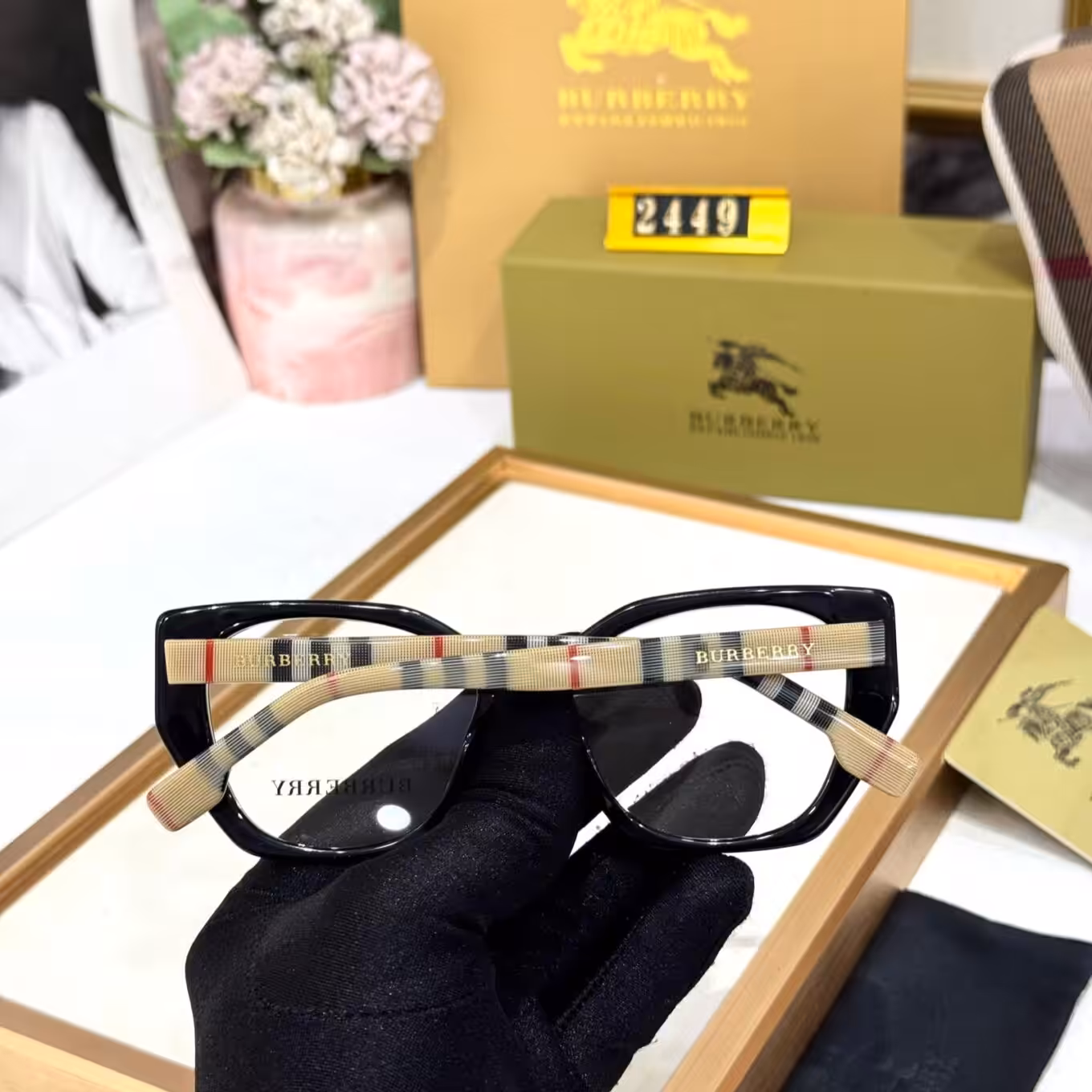 Burberry Black Square Eyeglass Frame