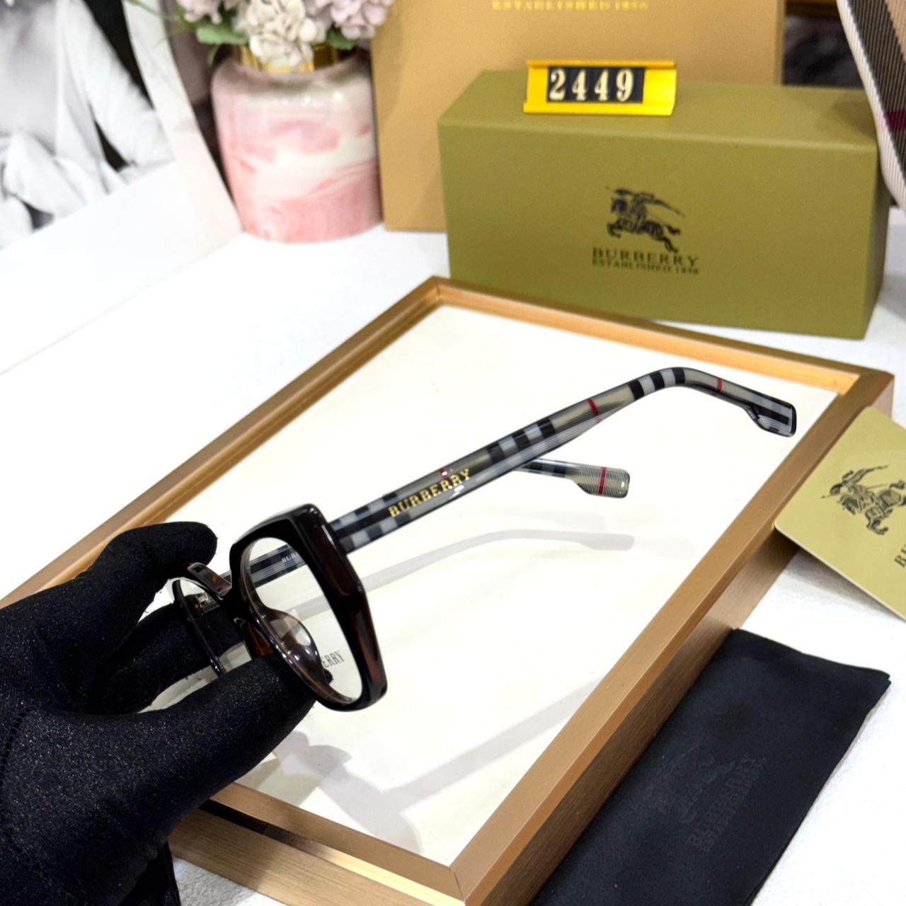 Burberry Brown Square Eyeglass Frame