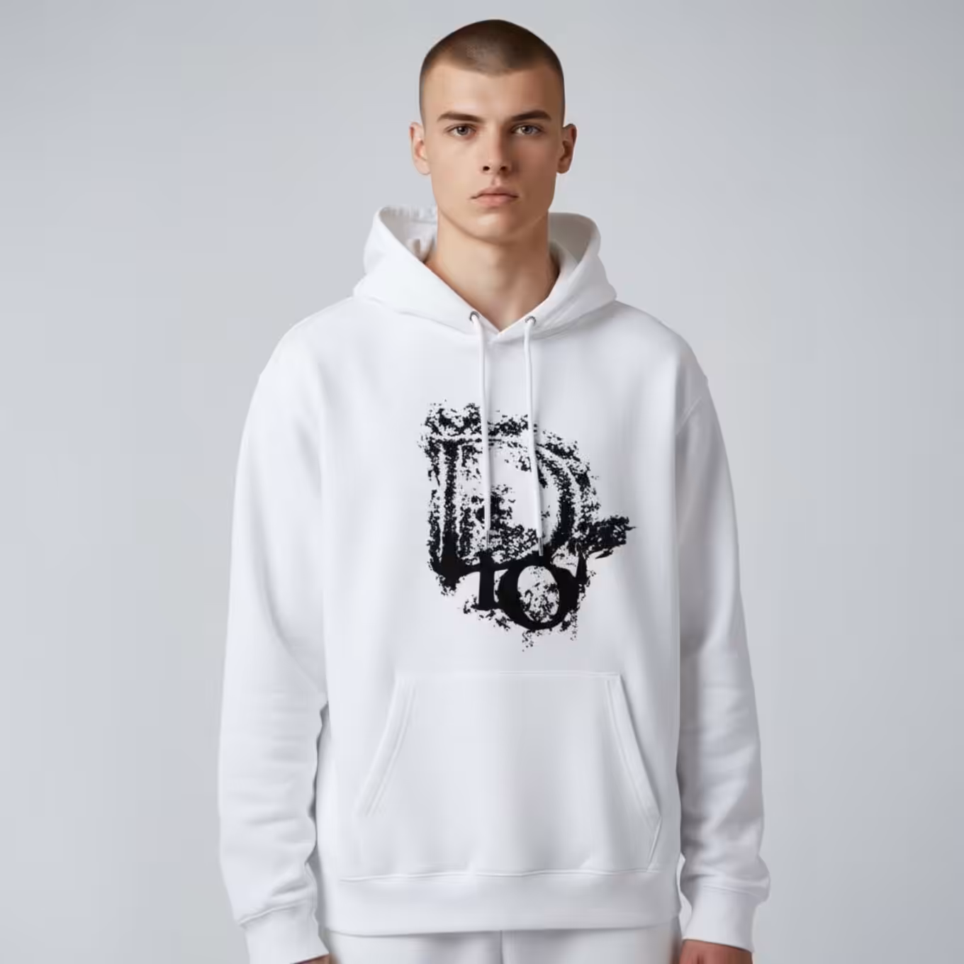 Christian Dior White Full Sleeve Graphic Men’s Hoodie