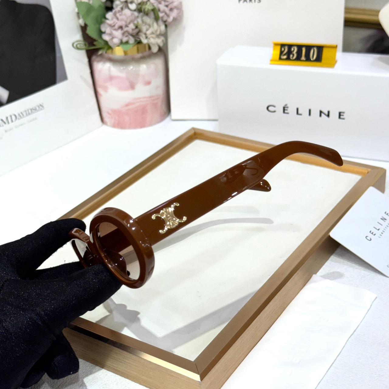 WhatsApp Image 2026-01-08 at 7.12.40 PM (1) Celine Brown Oval Sunglasses