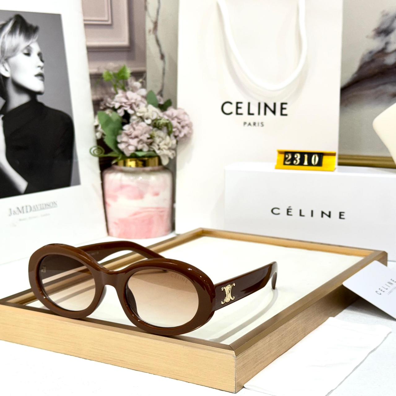WhatsApp Image 2026-01-08 at 7.12.40 PM Celine Brown Oval Sunglasses