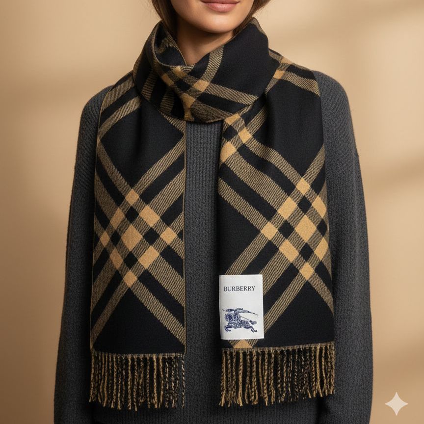 Burberry Symmetric Black Unisex Muffler