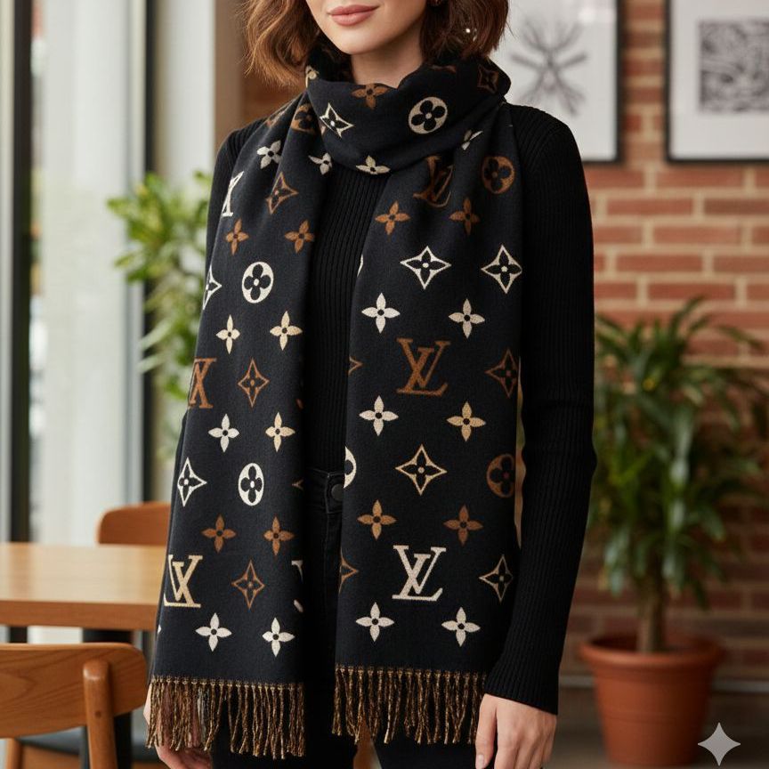 Louis Vuitton Black Monogram Stole