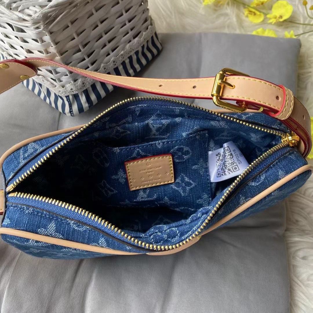 WhatsApp Image 2026-01-10 at 3.25.05 PM (1) Louis Vuitton Croissant MM Monogram Denim Shoulder Bag