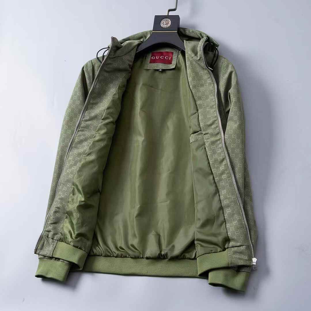 WhatsApp Image 2026-01-15 at 7.12.12 PM Gucci Green Embossed Wind Cheater Jacket