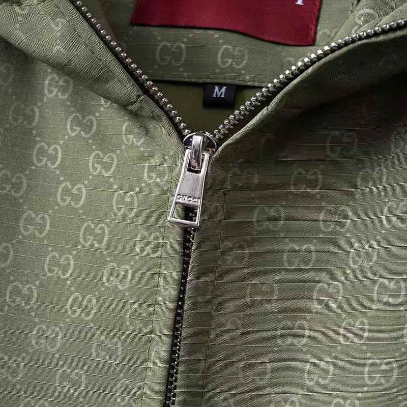 WhatsApp Image 2026-01-15 at 7.12.13 PM (1) Gucci Green Embossed Wind Cheater Jacket