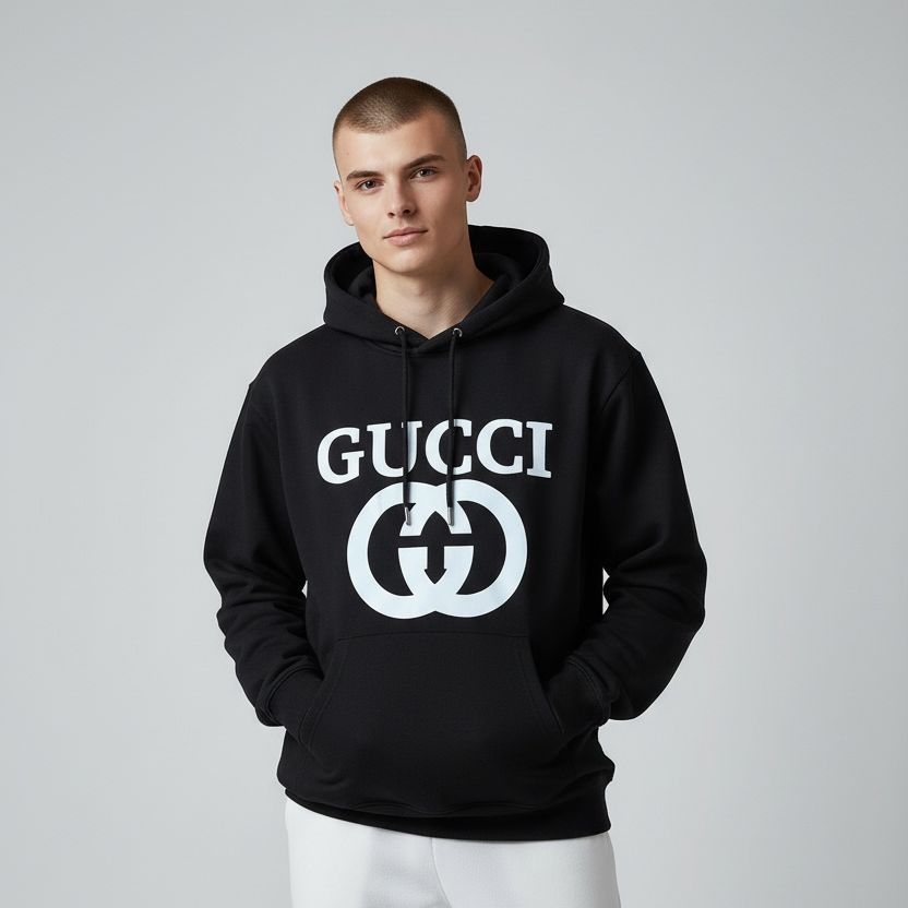Gucci Interlocking Black Full Sleeve Men’s Hoodie