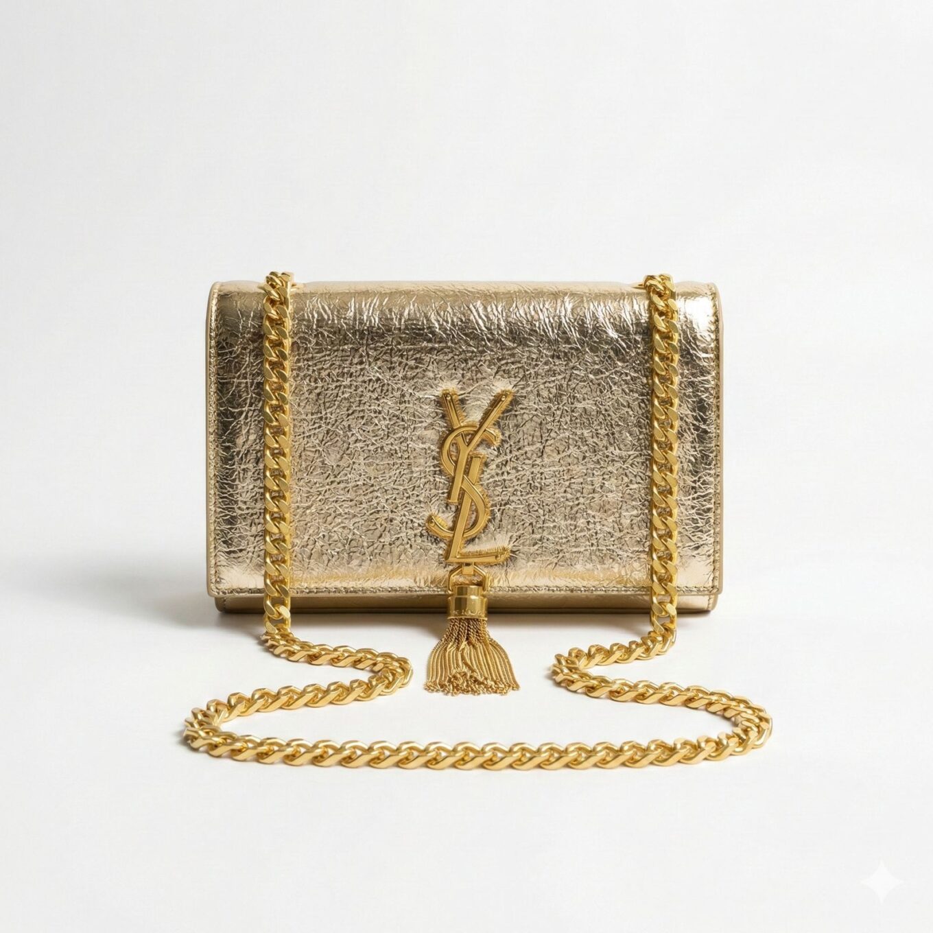 WhatsApp Image 2026-01-21 at 1.39.33 PM YSL Gold Textured Kate Tassel Sling Bag (With Box)