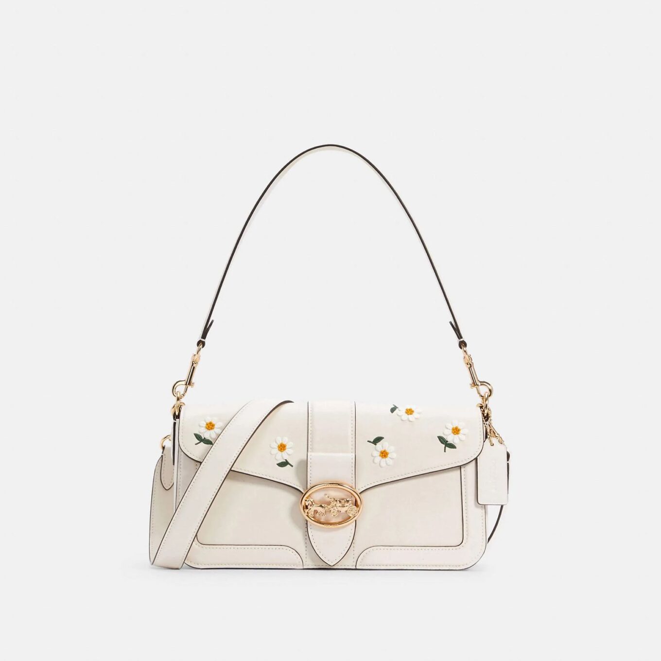 Coach Georgie Flower Daisy Embroidery Shoulder Bag (With Box)