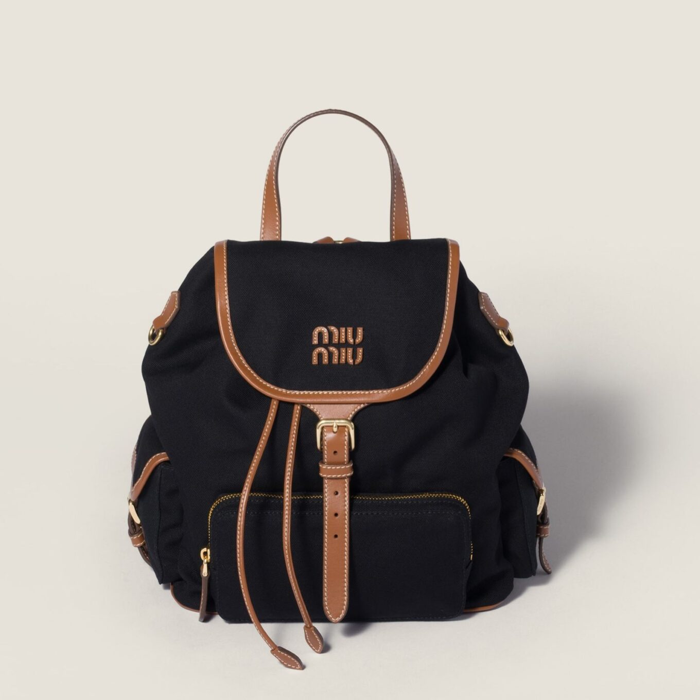 WhatsApp Image 2026-01-23 at 3.08.57 PM (1) Miu Miu Black Canvas Backpack