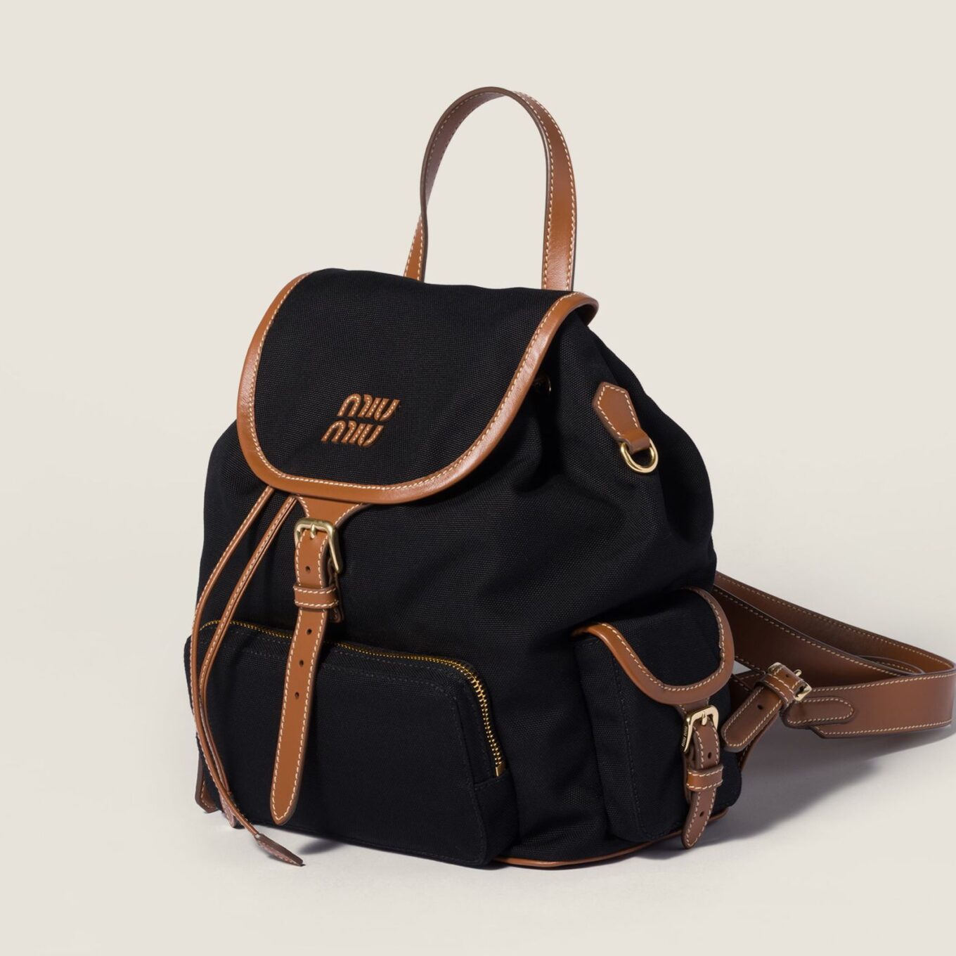 WhatsApp Image 2026-01-23 at 3.08.58 PM (1) Miu Miu Black Canvas Backpack