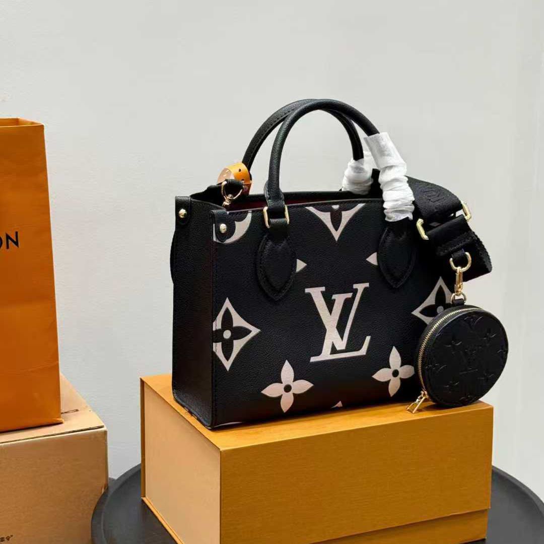 Louis Vuitton On the Go Black BB Tote (With Box Double Box Packaging)