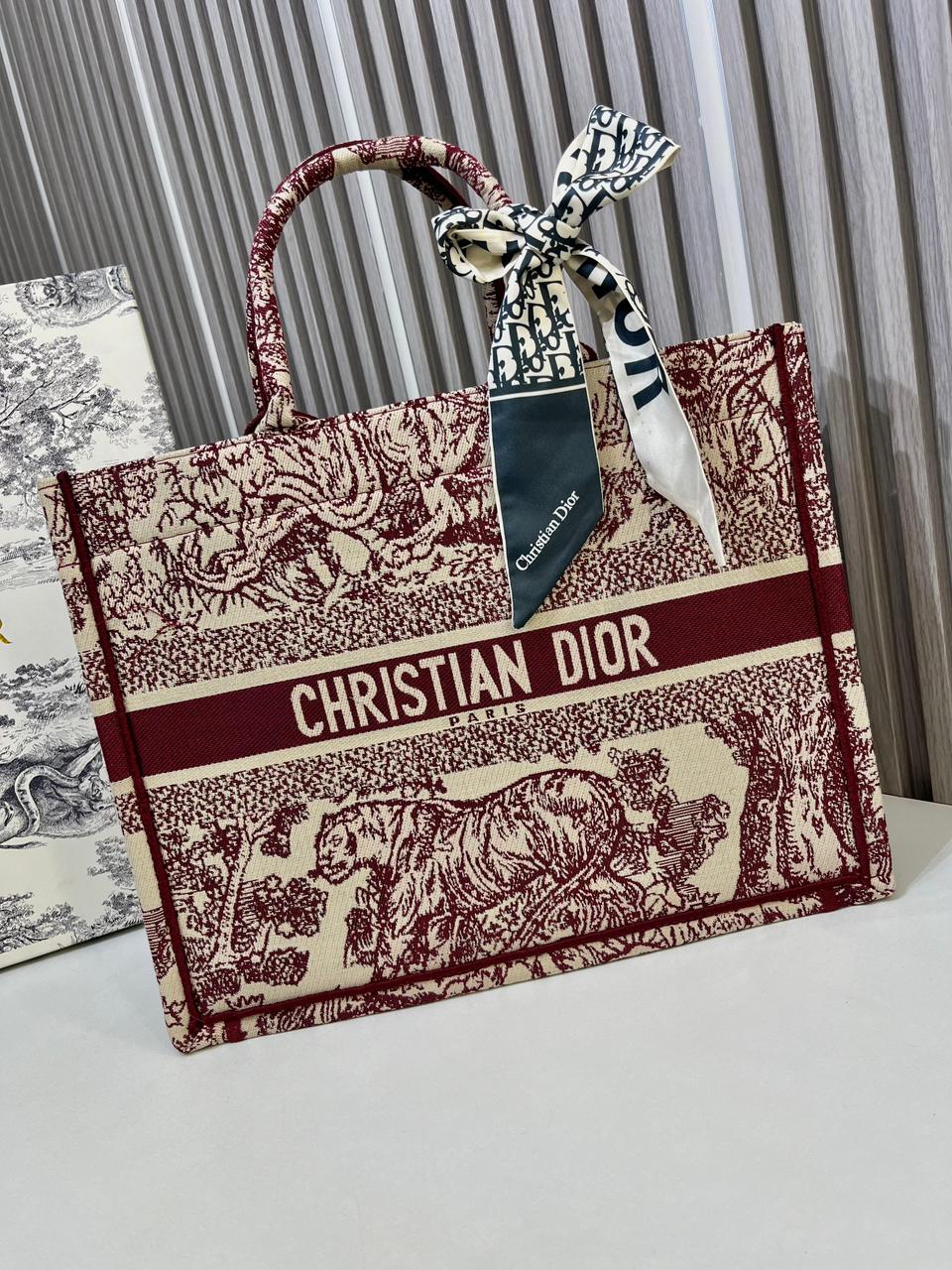 Christian Dior Red Tiger Tote (With Box)