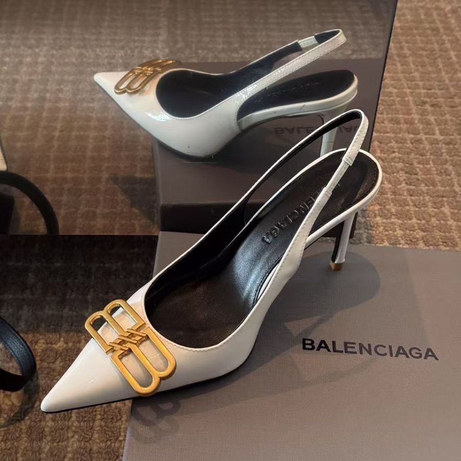 WhatsApp Image 2026-02-05 at 6.31.31 PM (1) Balenciaga BB White Slingback Pump