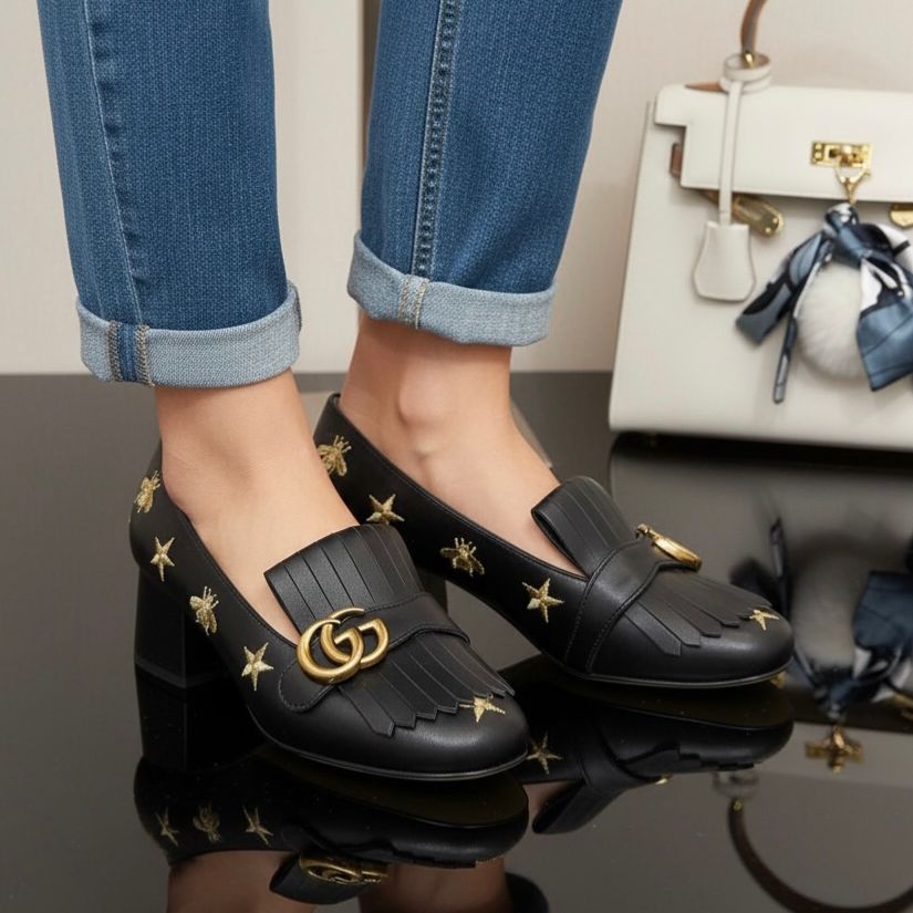 WhatsApp Image 2026-02-06 at 2.33.56 PM Gucci Marmont GG Bee Mid Heel Pump