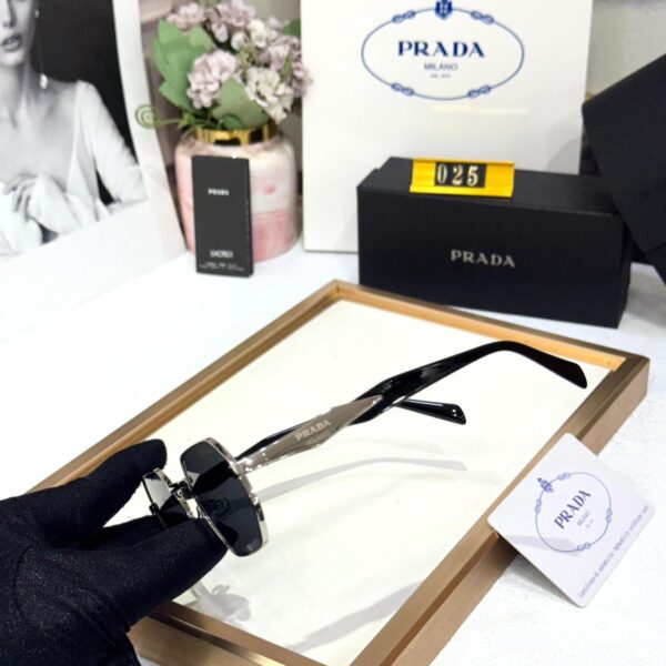 WhatsApp Image 2026-02-11 at 5.59.18 PM (1) Prada Hexagonal Black Silver Unisex Sunglass